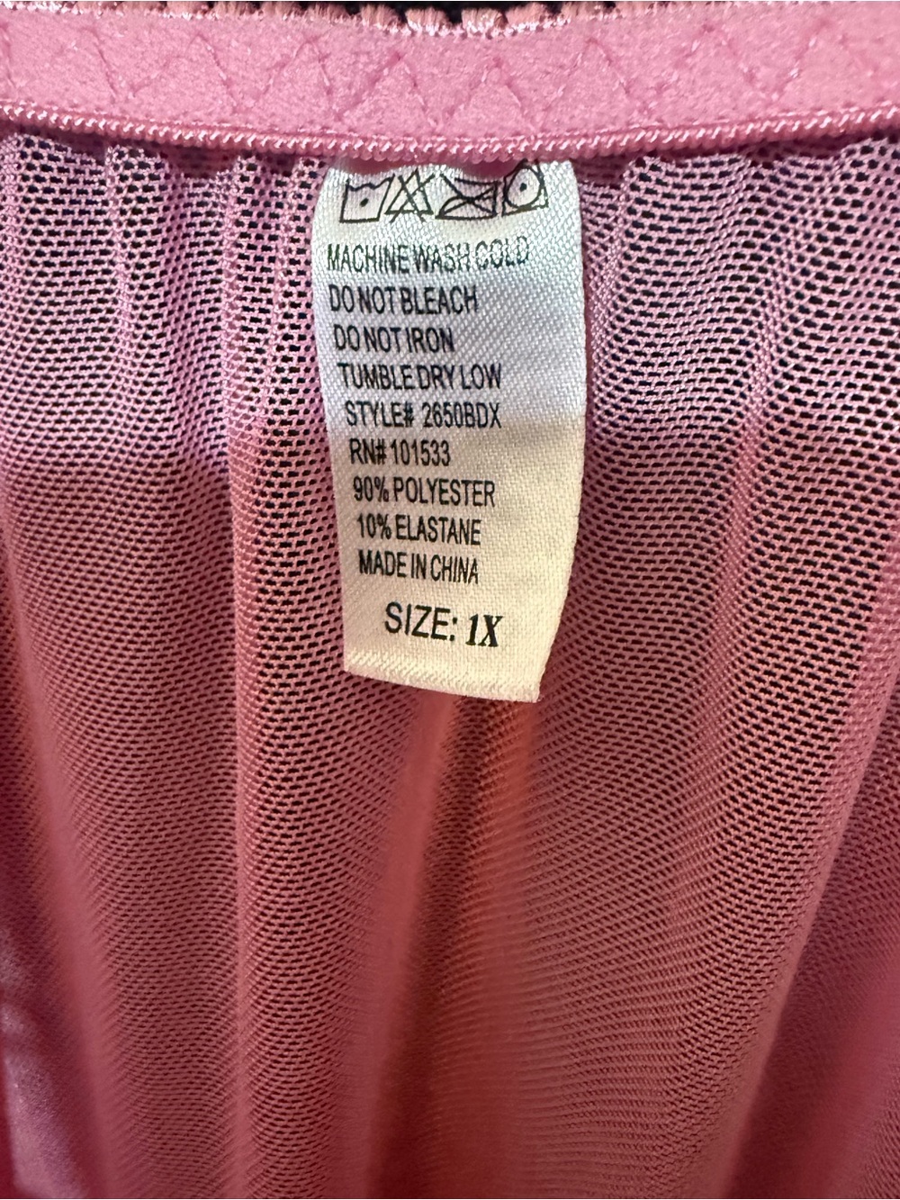 Plus-Size Pink Mesh Layering Top - 1X